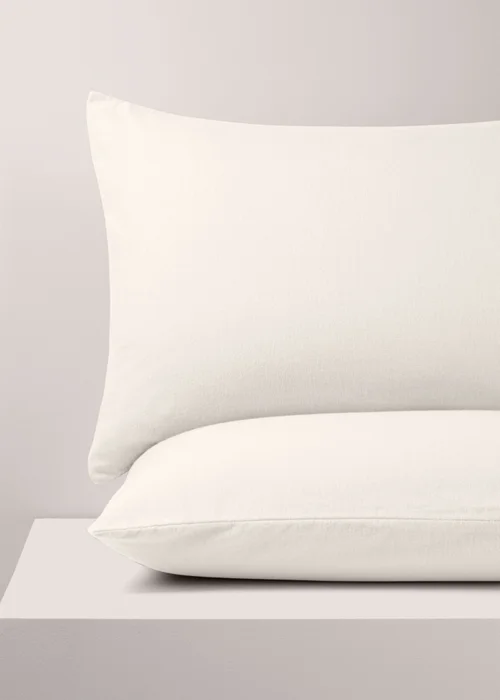 2 Pack White Cotton Oxford Edge Pillowcases Image 1