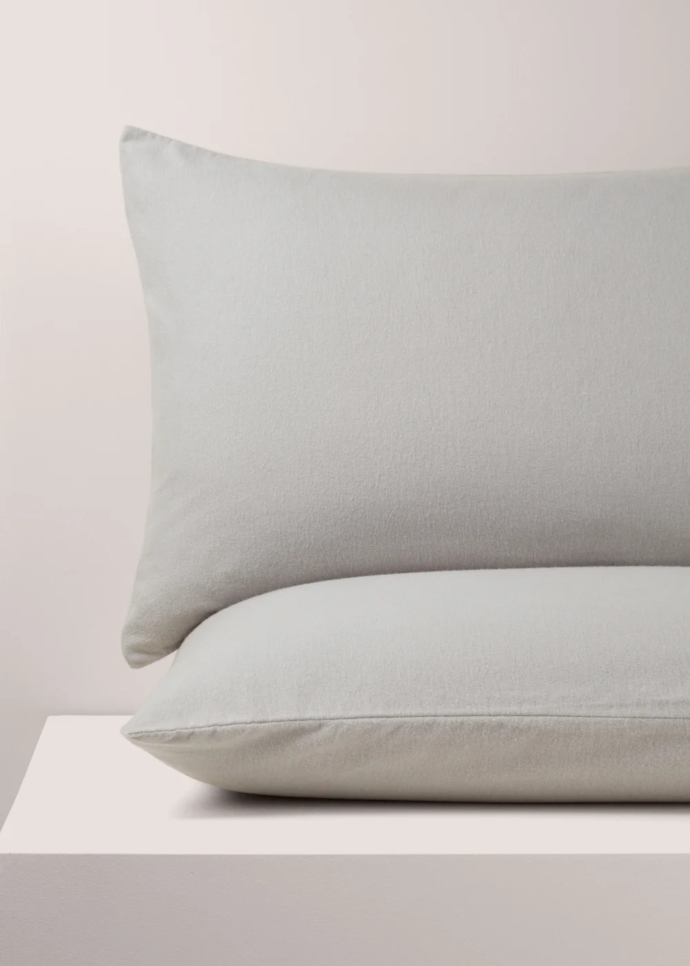 2 Pack Grey Cotton Housewife Pillowcases Image 1