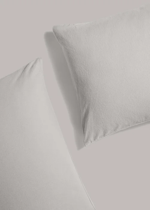 2 Pack Grey Cotton Housewife Pillowcases Image 2
