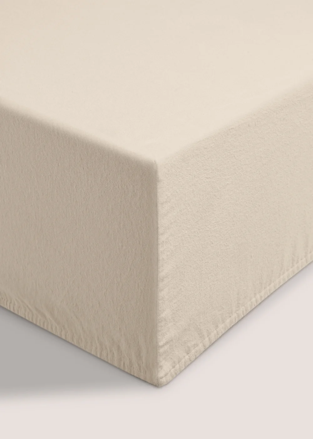 Cream Cotton Deep Fitted Bed Sheet (180 Thread Count) - Single Image 1