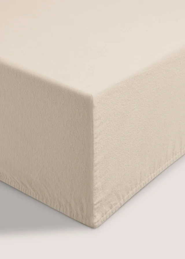Cream Cotton Deep Fitted Bed Sheet (180 Thread Count)