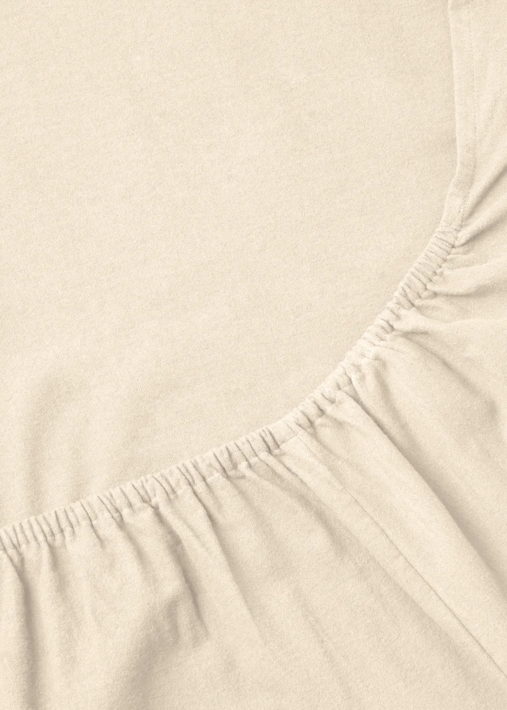 Cream Cotton Deep Fitted Bed Sheet (180 Thread Count) - Single Image 2