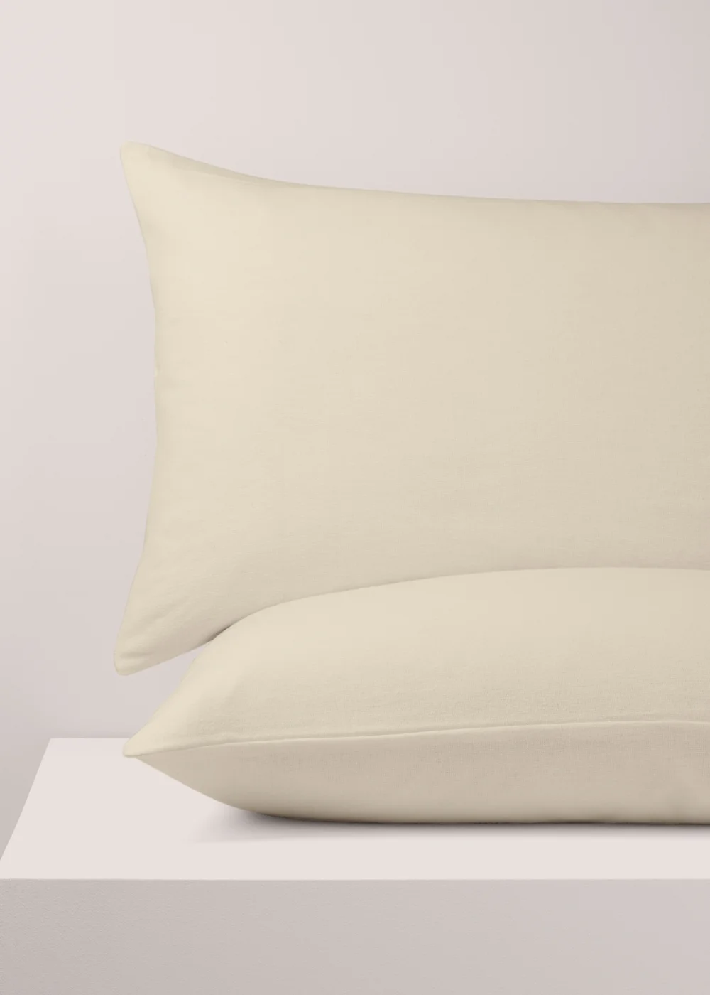 2 Pack Cream Cotton Housewife Pillowcases Image 1
