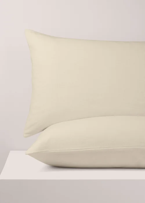 2 Pack Cream Cotton Housewife Pillowcases Image 1