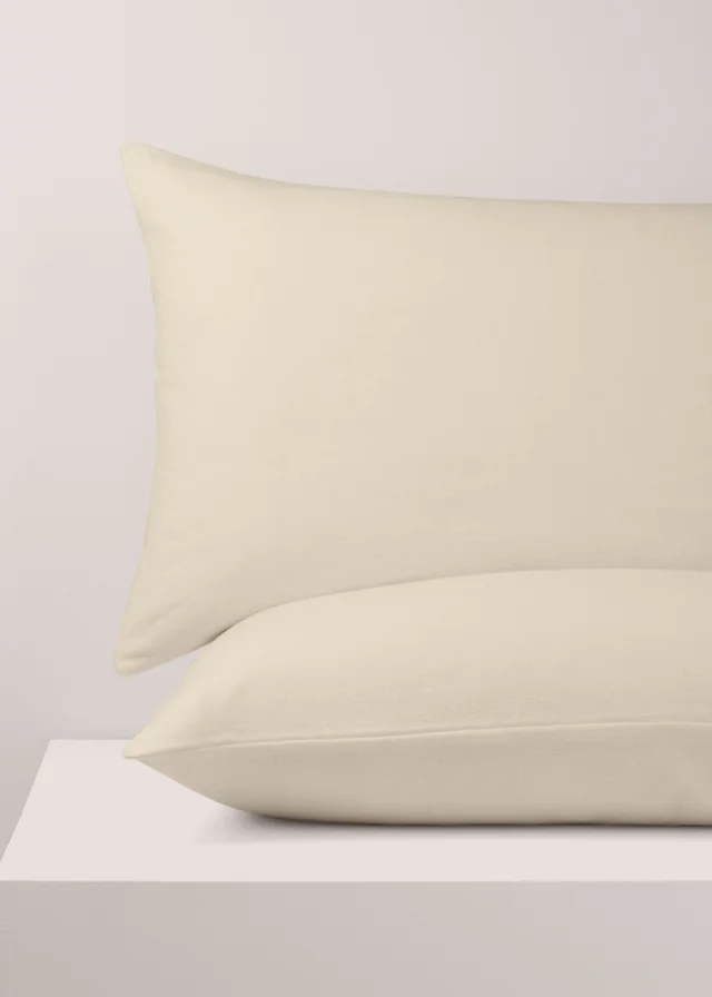 2 Pack Cream Cotton Housewife Pillowcases