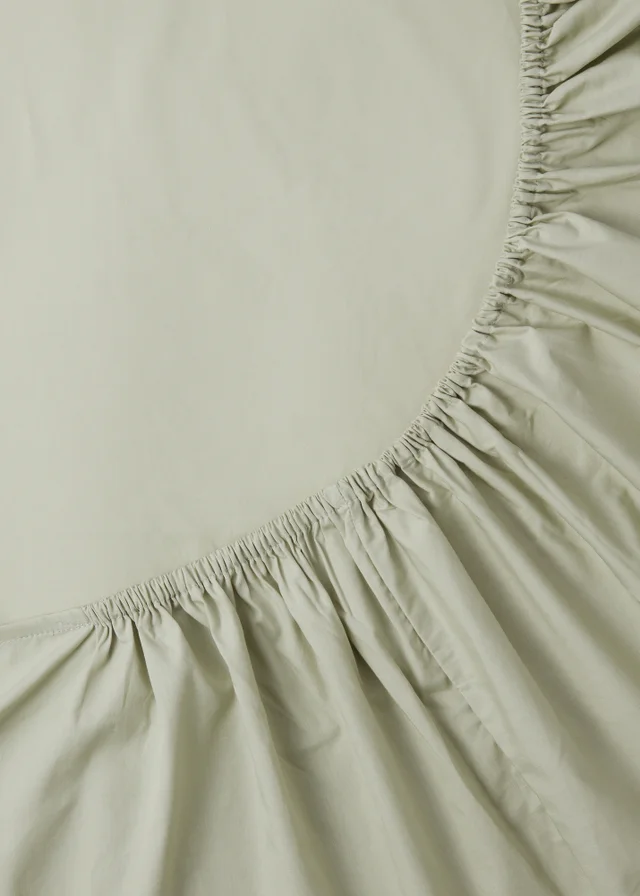 Green Cotton Deep Fitted Bed Sheet (180 Thread Count)