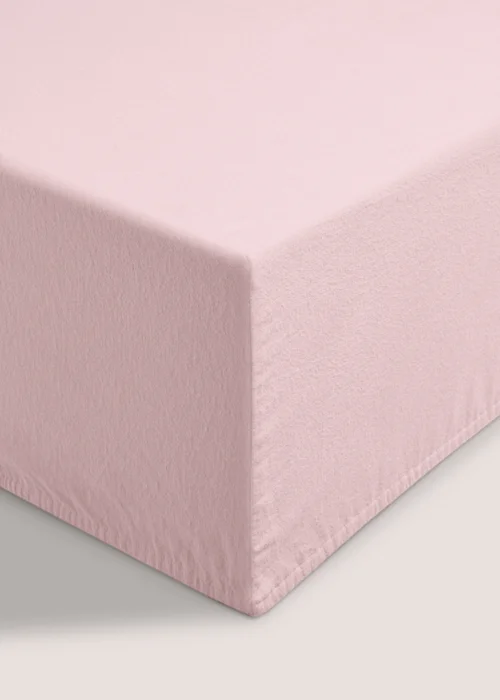 Pink Cotton Deep Fitted Bed Sheet (180 Thread Count) - Single Image 1