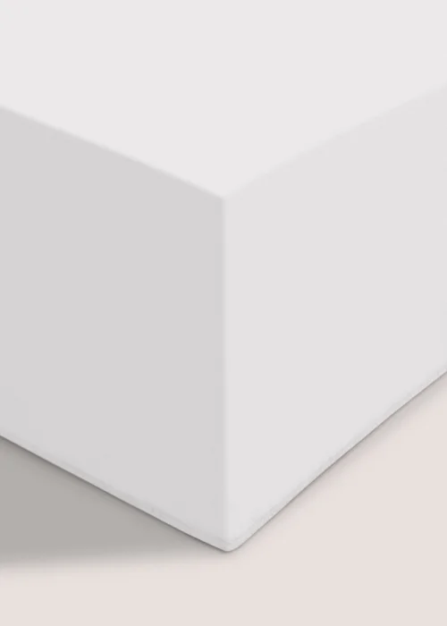 White Cotton Extra Deep Fitted Bed Sheet (180 Thread Count) - Single Image 1