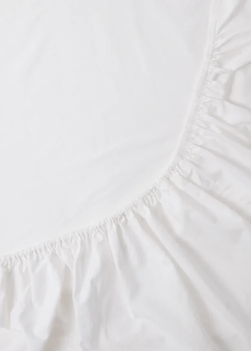 White Cotton Extra Deep Fitted Bed Sheet (180 Thread Count) - Single Image 2