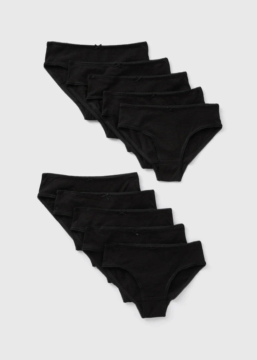 Girls 10 Pack Black Briefs (2-13yrs) - 2-3 Yrs Image 1