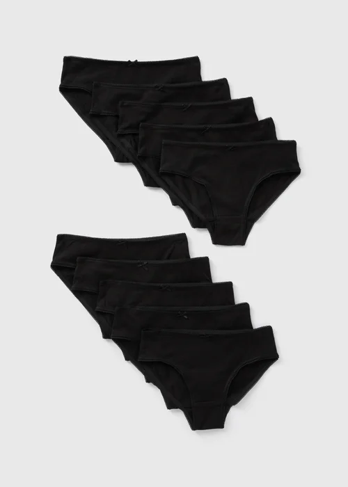 Girls 10 Pack Black Briefs (2-13yrs) - 2-3 Yrs Image 1