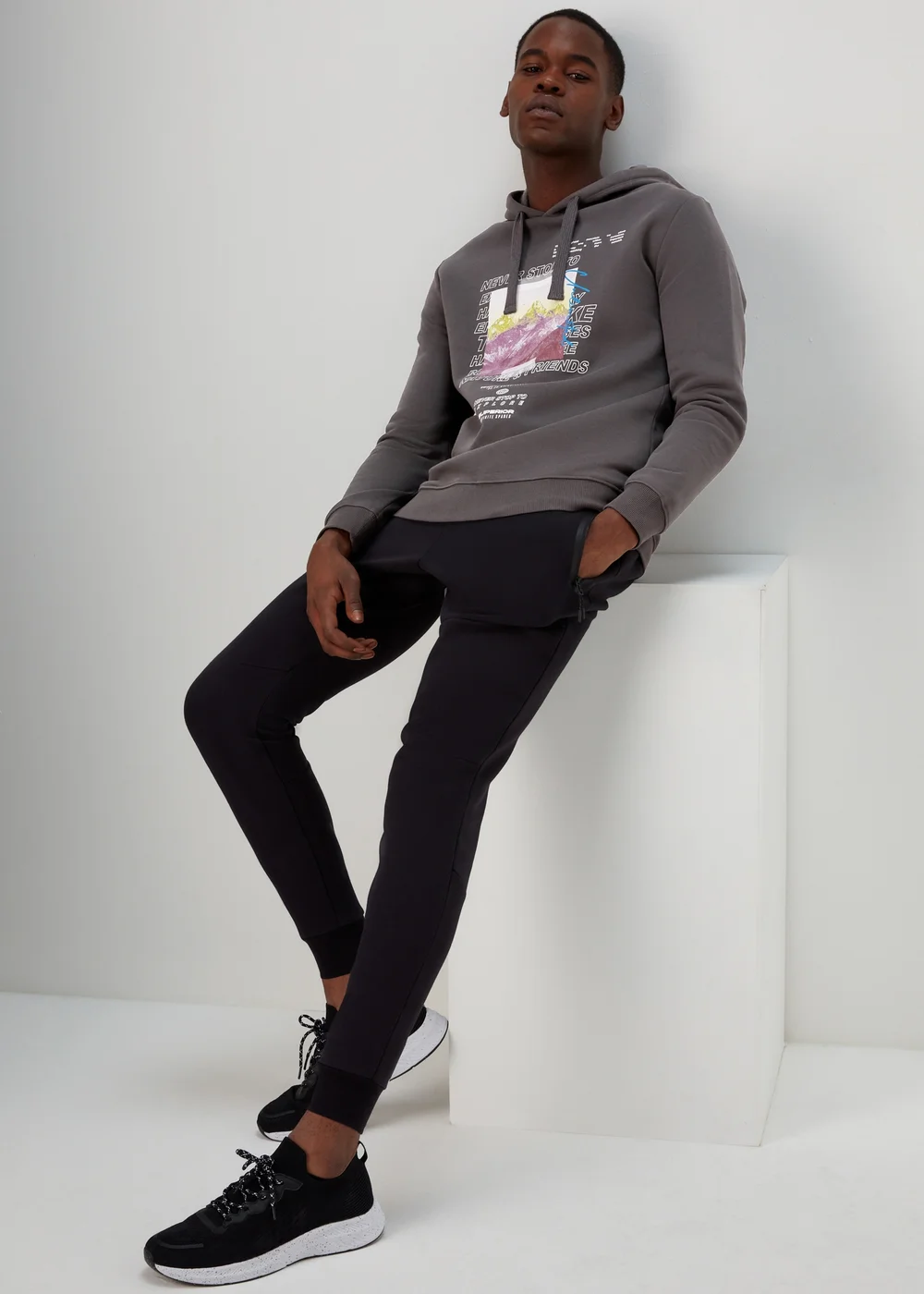 US Athletic Charcoal Print Oversized Hoodie - XS Image 4