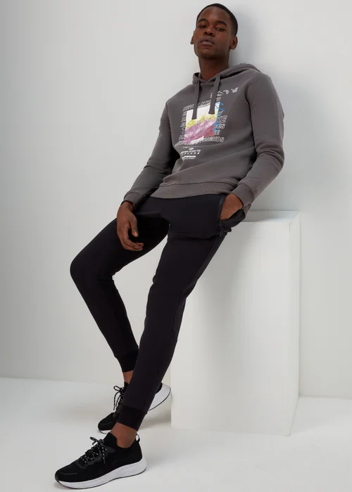 US Athletic Charcoal Print Oversized Hoodie - XS Image 4