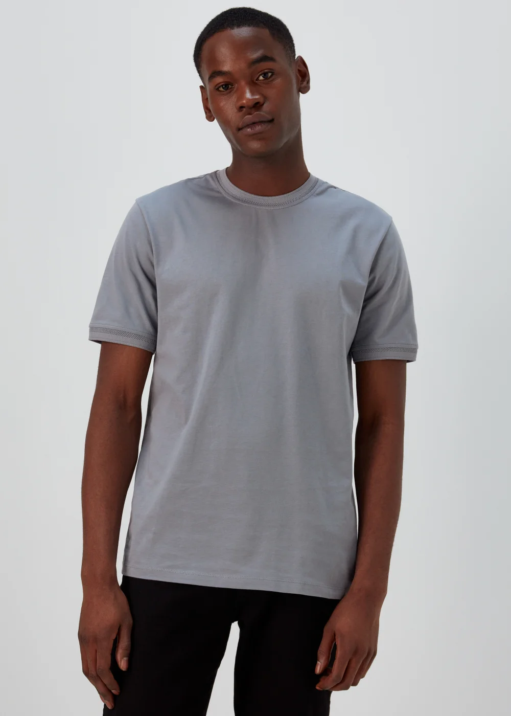 Grey Trim Smart T-Shirt - Small Image 1