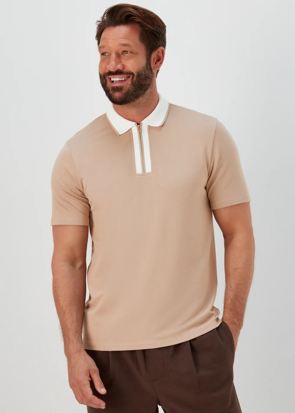 Stone Smart Half Zip Polo Shirt - S Image 1