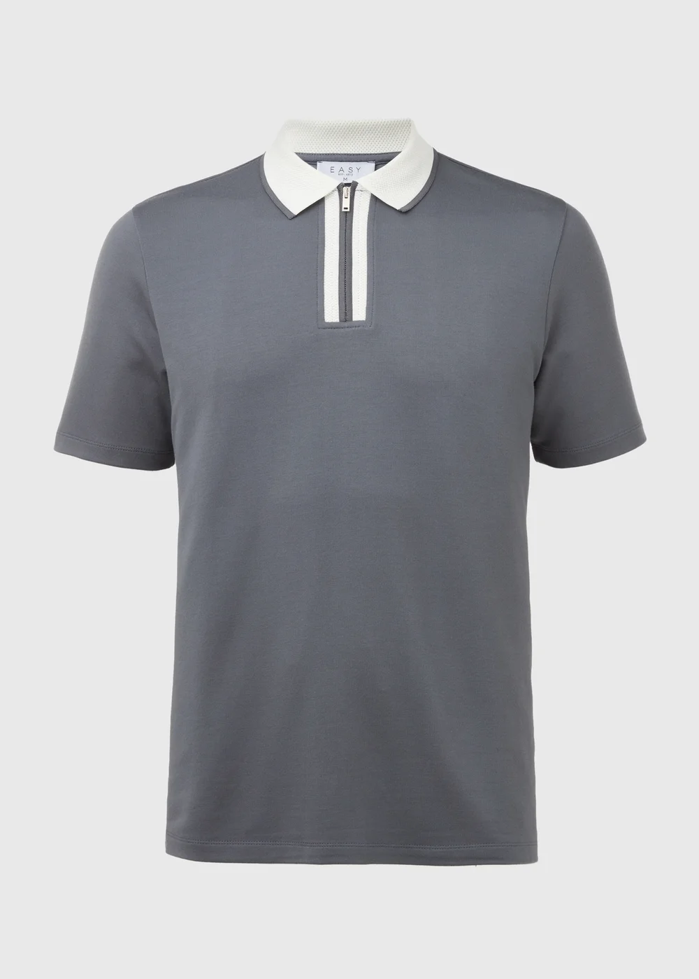 Charcoal Smart Half Zip Polo Shirt - S Image 5