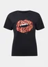 Black Halloween Lips T-Shirt - Size 8 Image 5