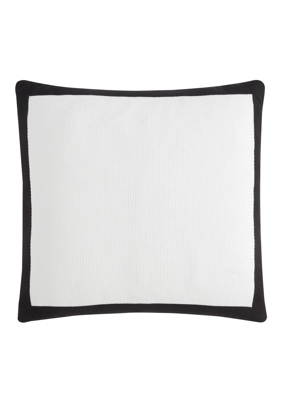 Style Sisters Monochrome Waffle Cotton 55x55cm Cushion White/Black - 55 x 55cm Image 1
