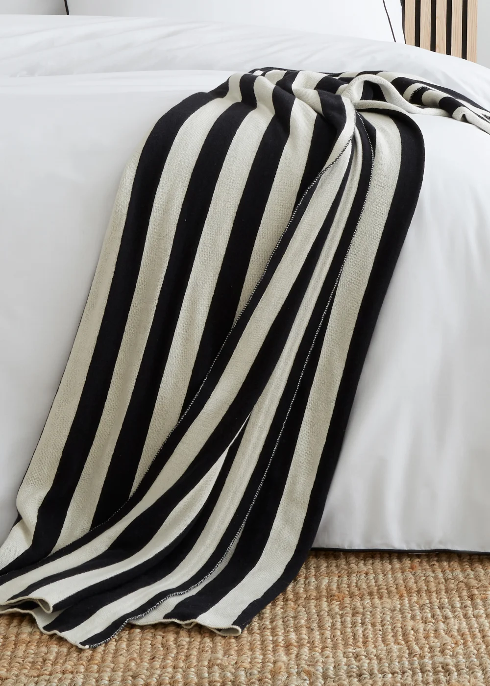 Style Sisters Knitted Stripe Cotton Throw (150x180cm) - One Size Image 1