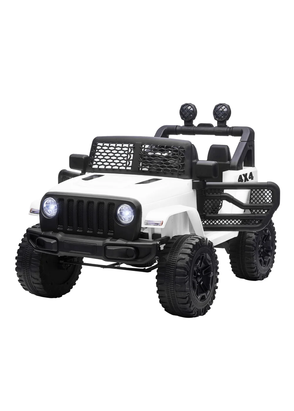 HOMCOM 12V Kids Electric Ride On Car Truck Off-road Toy with Remote Control (White) - One Size Image 1