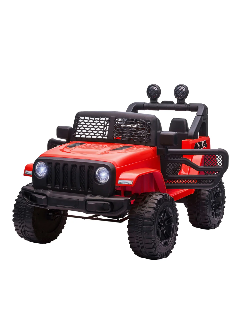 HOMCOM 12V Kids Electric Ride On Car Truck Off-road Toy with Remote Control (Red) - One Size Image 1