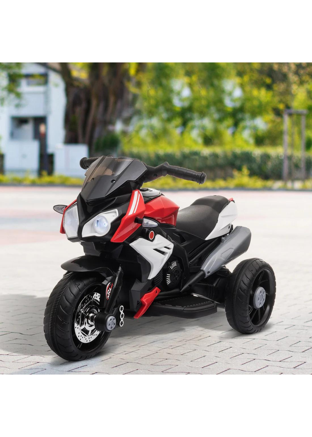 HOMCOM Kids Electric Motorcycle Ride-On Toy 6V Battery with Music, Horn and Lights (Red) - No Size Image 2