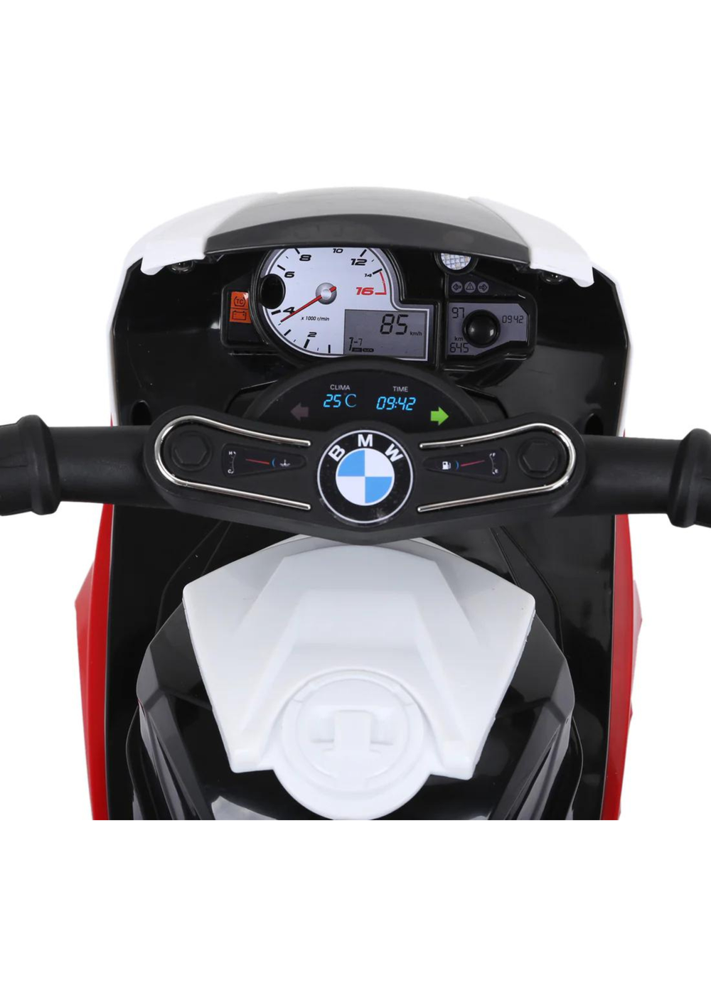 HOMCOM Electric Kids Ride on Motorcycle BMW Liscensed with Headlights and Music (Red) - No Size Image 5