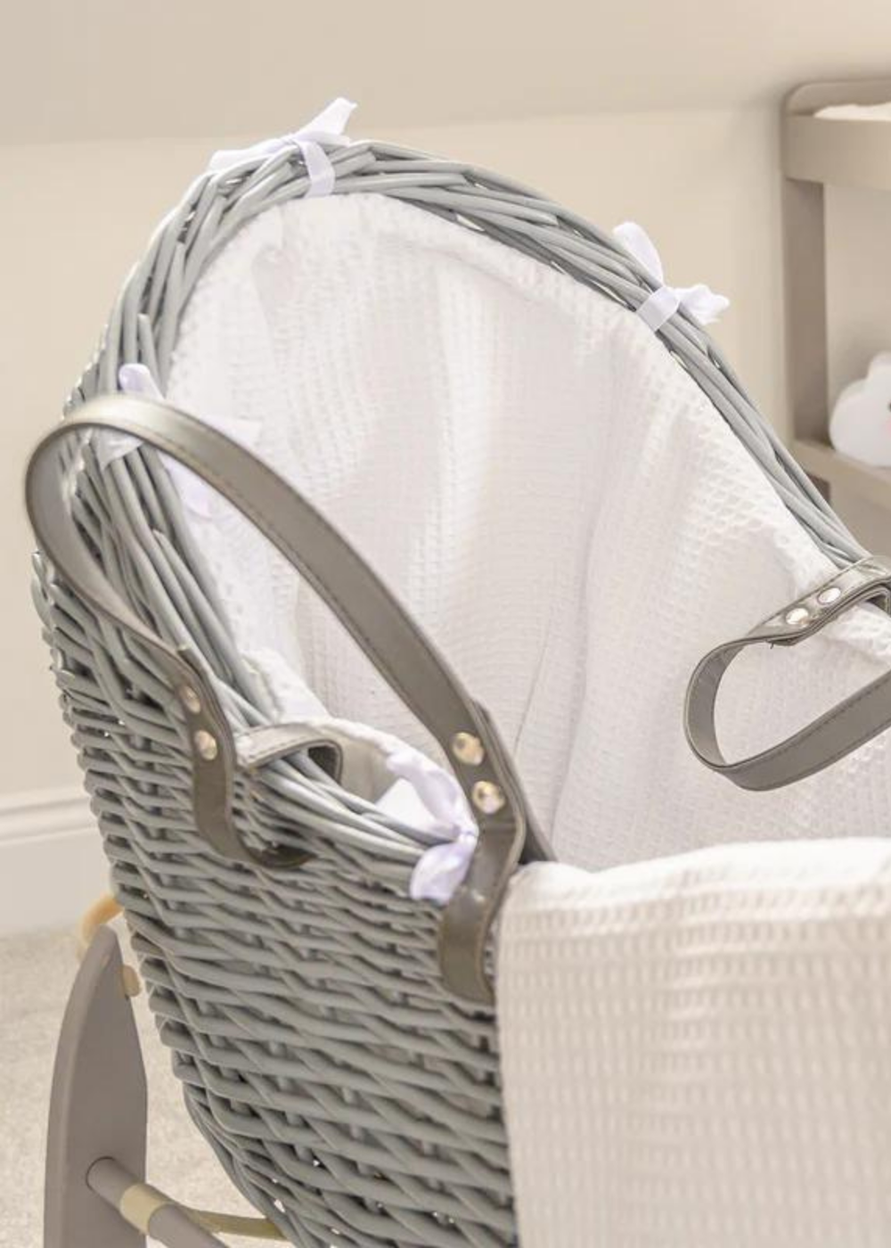 Clair de Lune White Waffle Grey Wicker Noah Pod ® - One Size Image 2