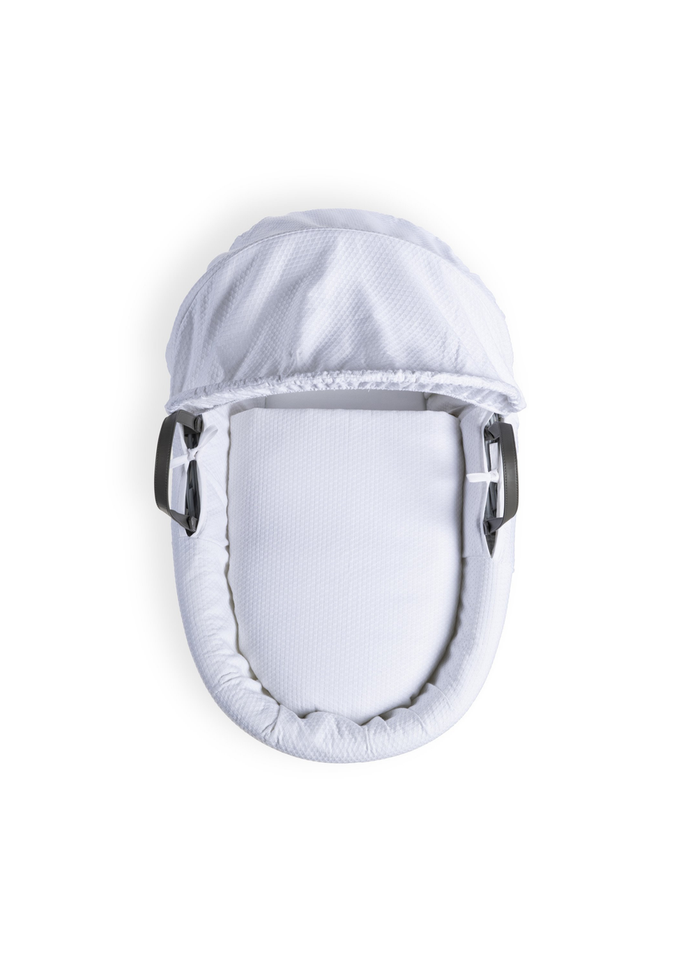 Clair de Lune White Cotton Dream Grey Wicker Moses Basket - One Size Image 3