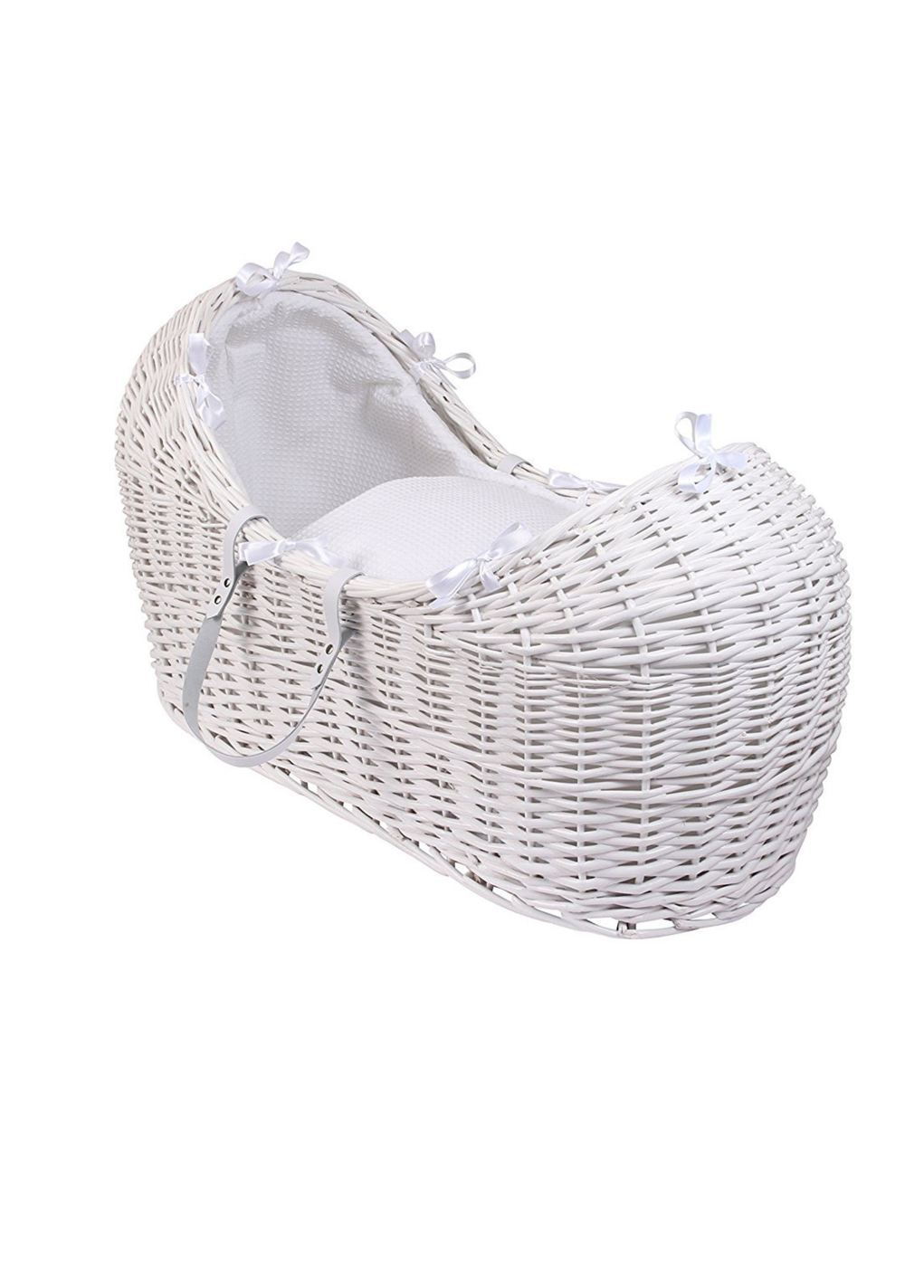 Clair de Lune White Waffle White Wicker Noah Pod ® with Deluxe Rocking Stand - One Size Image 1