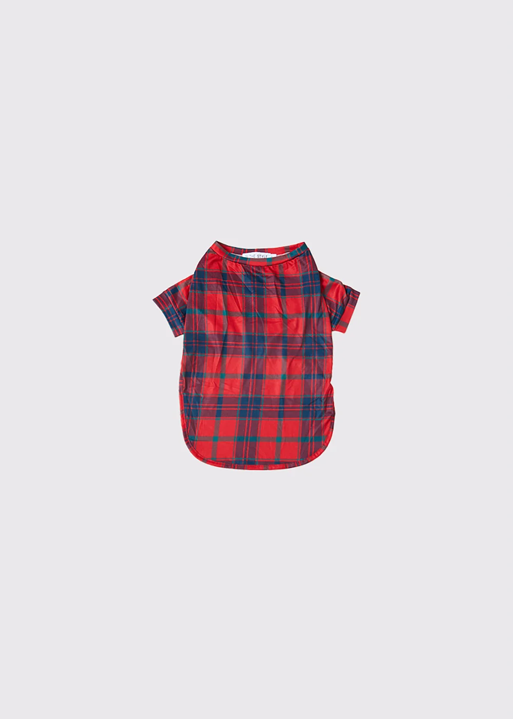 In the Style Jac Jossa Red Merry Tartan Jersey Dog Coat - Large Image 1