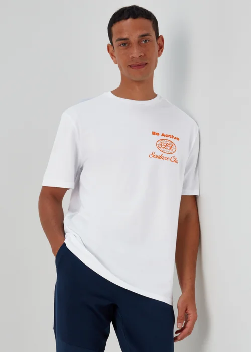 Souluxe White Be Active Print Sports T-Shirt - S Image 1