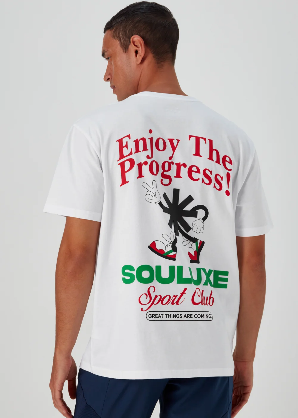 Souluxe White Print Sports T-Shirt - S Image 2