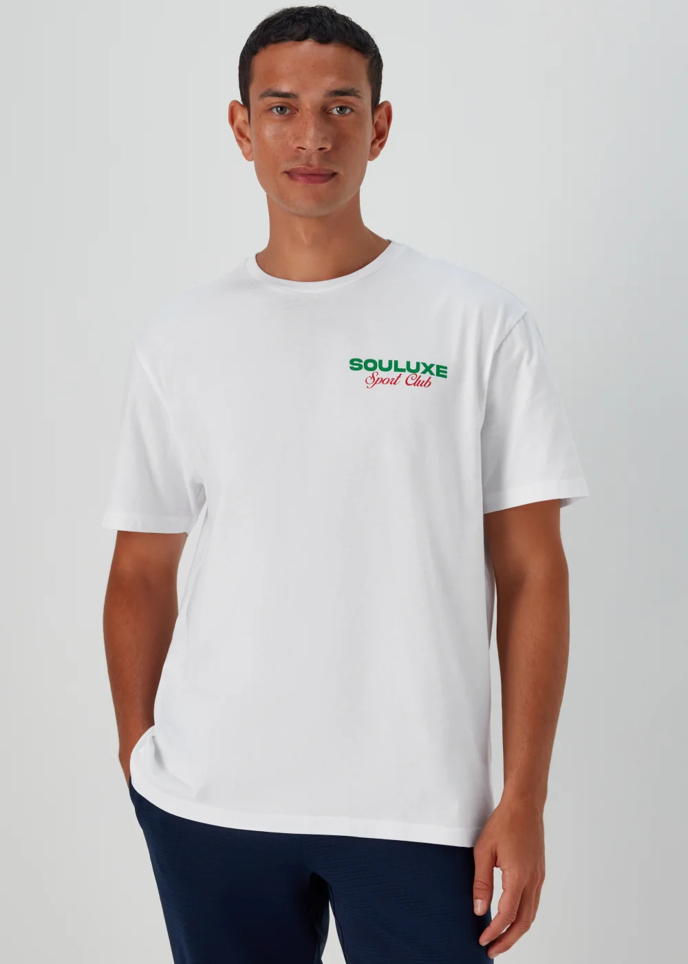 Souluxe White Print Sports T-Shirt - S Image 1
