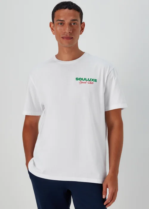 Souluxe White Print Sports T-Shirt - S Image 1