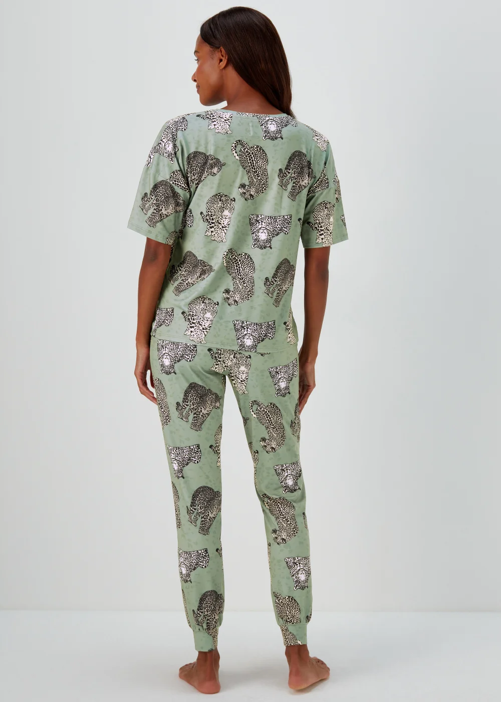 Khaki Leopard Print Pyjama Set - Extra small Image 2