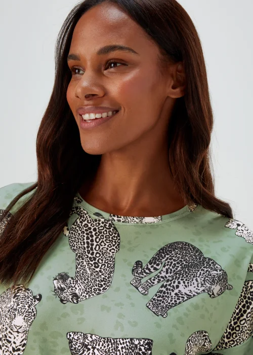 Khaki Leopard Print Pyjama Set - Extra small Image 3