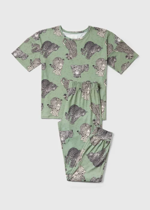 Khaki Leopard Print Pyjama Set - Extra small Image 4