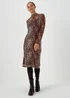 Brown Leopard Print Mesh Midi Dress - 8 Image 1
