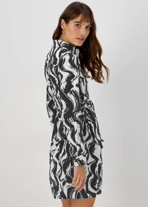Black & White Belted Dress - 8 Image 2
