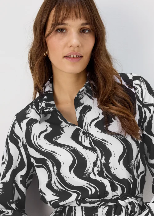 Black & White Belted Dress - 8 Image 3