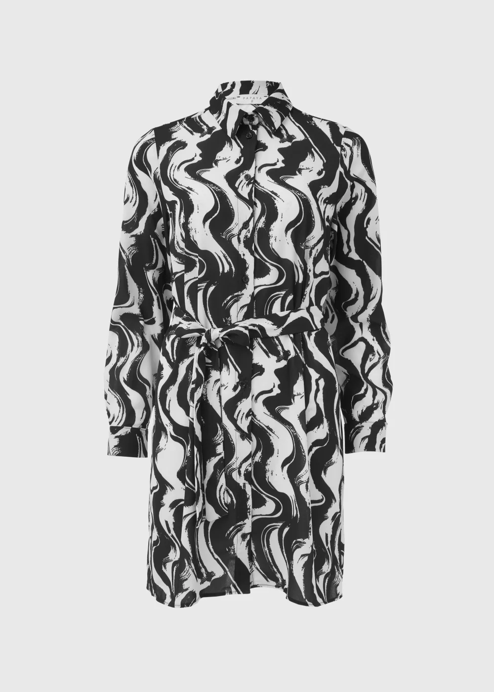Black & White Belted Dress - 8 Image 5