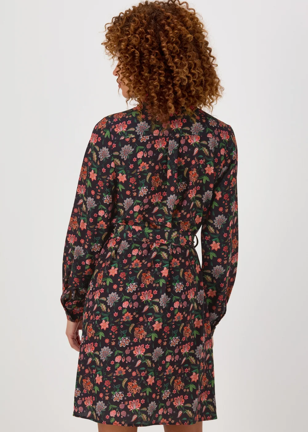 Multicolour Floral Belted Folk Dress - 8 Image 2