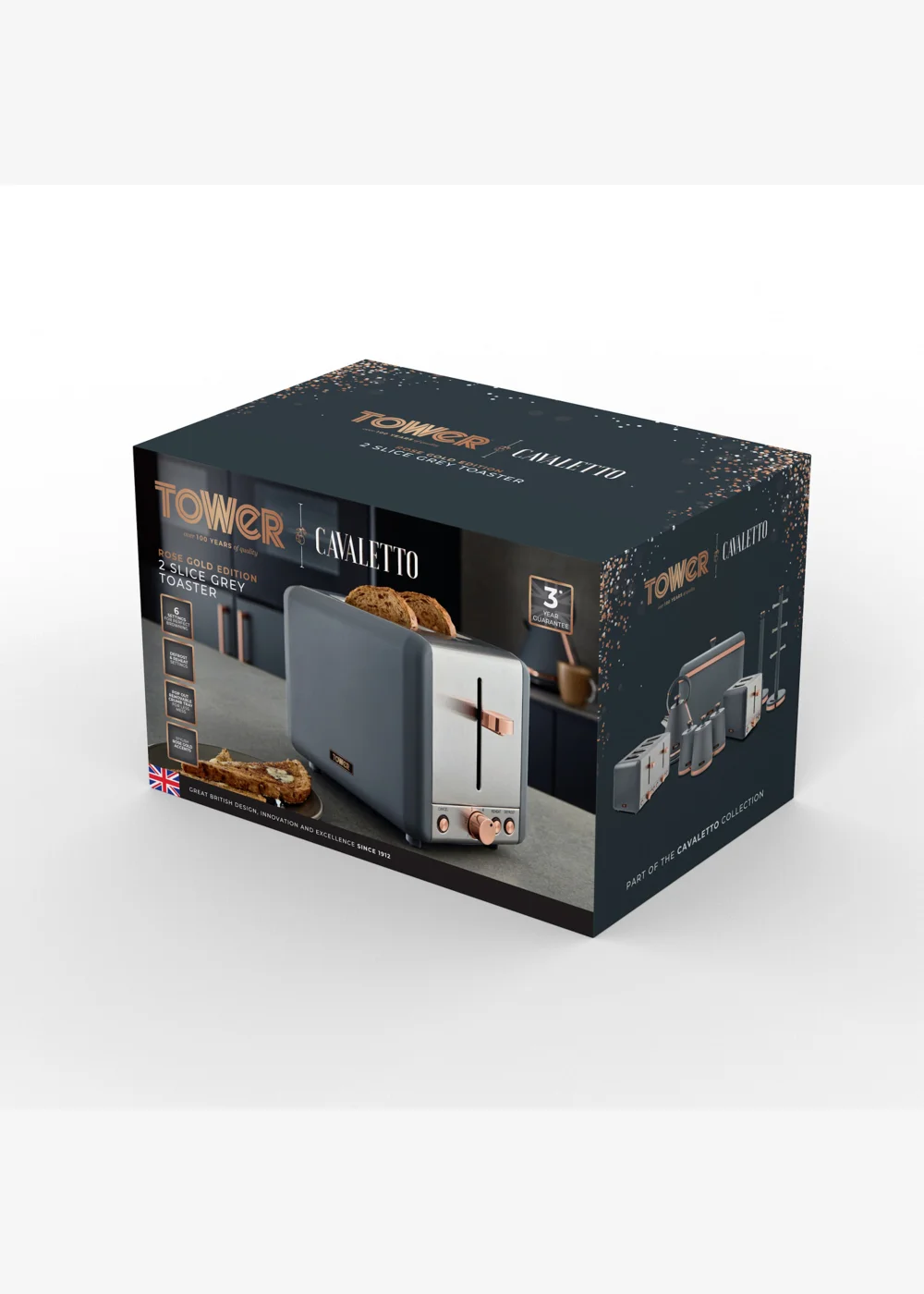 Tower Cavaletto 2 Slice Stainless Steel Toaster - One Size Image 2
