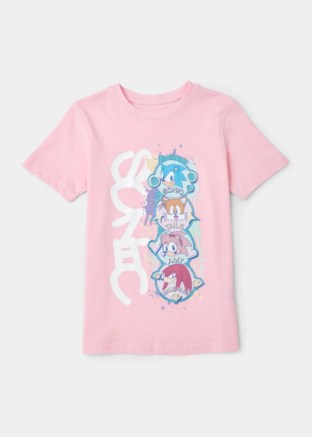 Kids Pink Sonic the Hedgehog T-Shirt (5-12yrs) - 5-6 Yrs Image 1