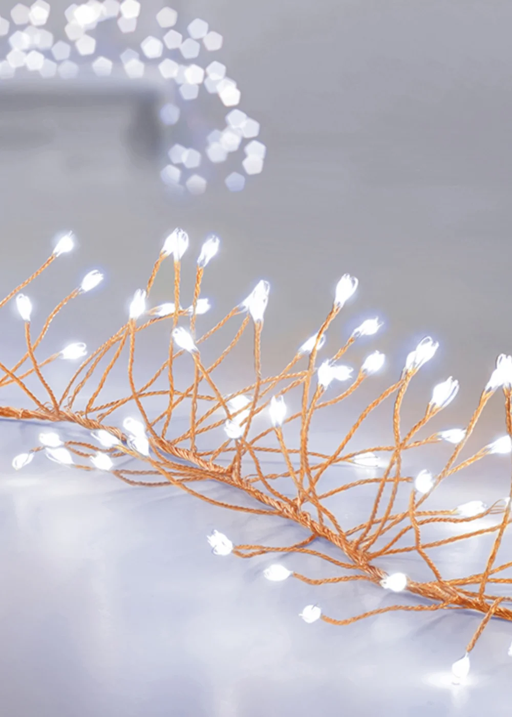 Premier Decorations 430 Large White LED Rose Gold Ultrabrights Garland - One Size Image 2