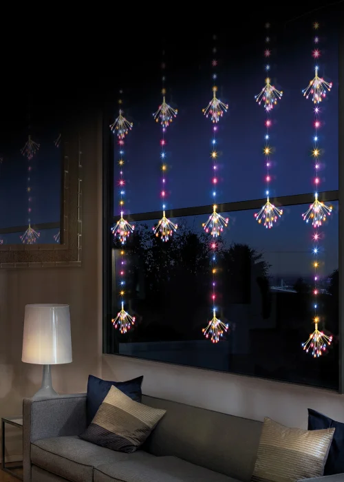 Premier Decorations 598 Rainbow LED Twinkling Sputnik Curtain Light - One Size Image 2