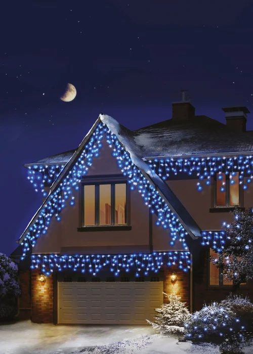 Premier Decorations 960 Blue and White LED Snowing Iciclebrights - One Size Image 2