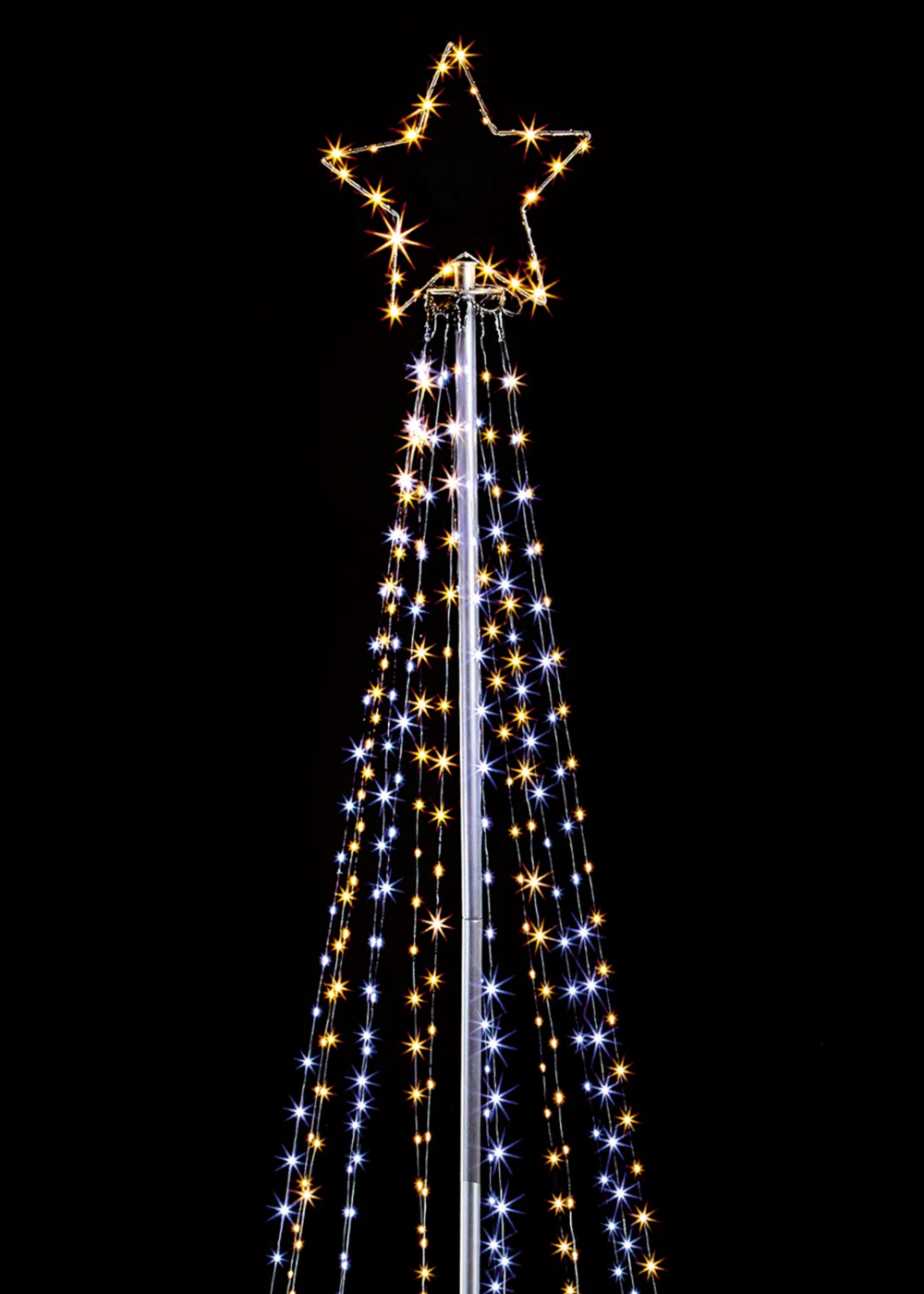 Premier Decorations 2.5m White and Warm White Pyramid Tree - One Size Image 2