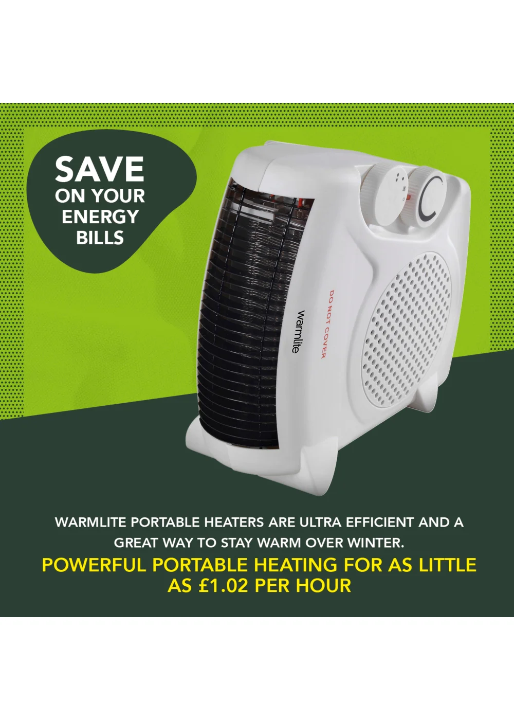 Warmlite 2000W Fan Heater Thermo Control - No Size Image 4